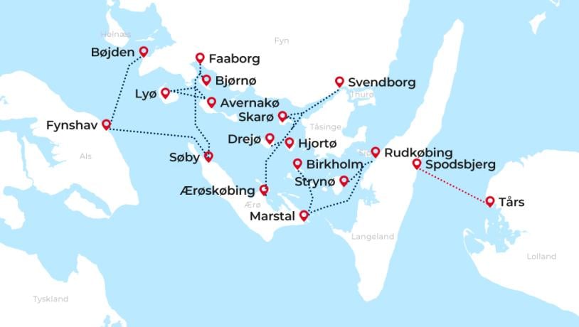 Oehop i Det Sydfynske Oehav - Færgeforbindelse