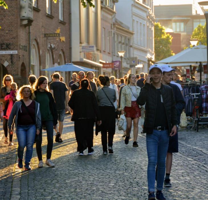 Fussgängerzone Svendborg Abend